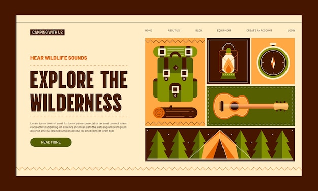 Camping adventure landing page