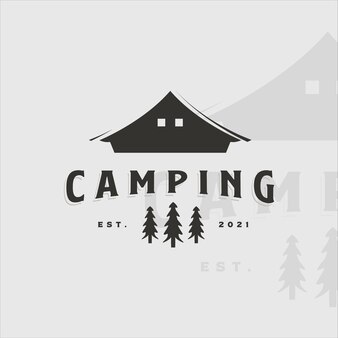キャンプ​アドベンチャー​ロゴ​ヴィ​ン​テージベクトルイラストテンプレートアイコンデザイン​。​旅行​会社​の​屋外​シンボル