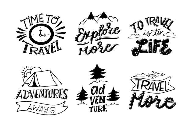 Camping & adventures lettering collection