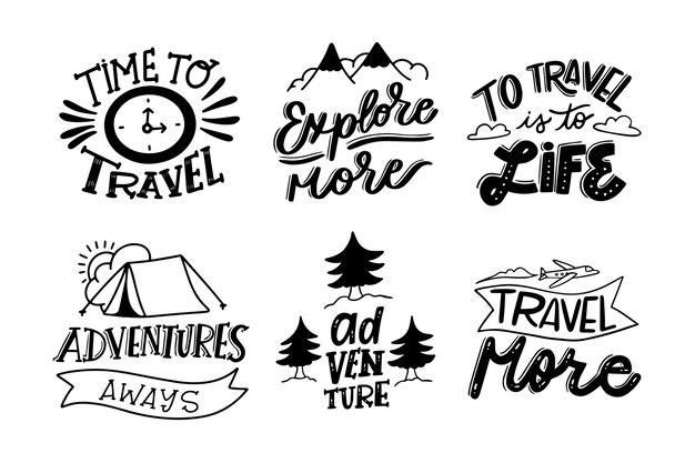 Camping & adventures lettering collection