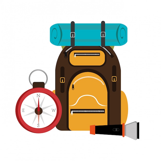 Free vector camping backpack design.