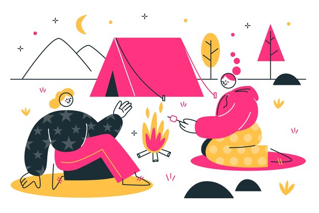 Camping concept illustration