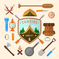 Free vector camping elements collection