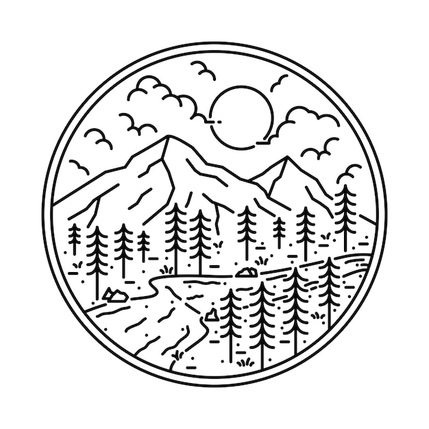Premium Vector | Camping hiking climbing mountain nature illustration