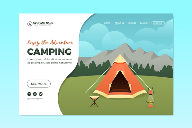 Camping landing page template