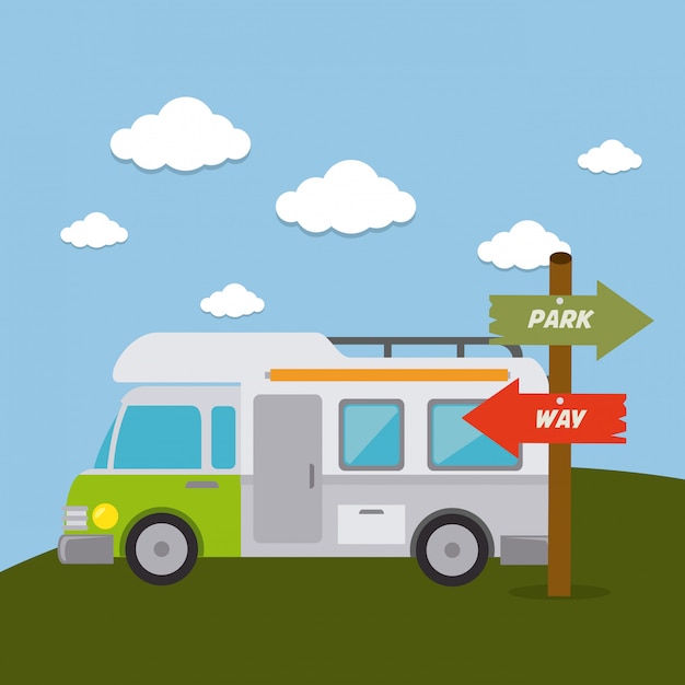 Free vector camping, travel and vacations