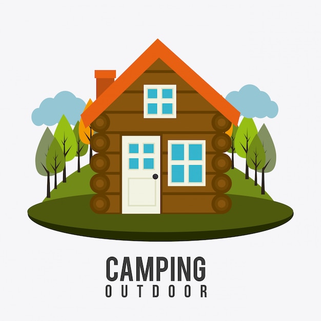 Free vector camping, travel and vacations