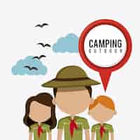 Vettore gratuito camping viaggi e vacanze.