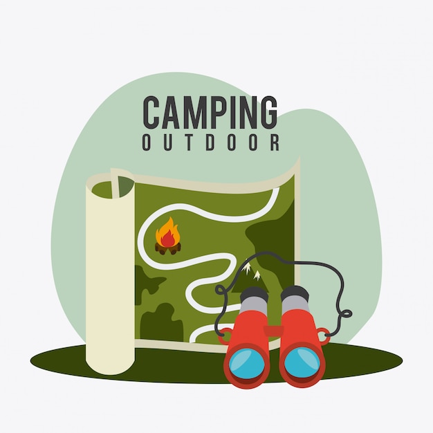 Vettore gratuito viaggi e vacanze in campeggio.
