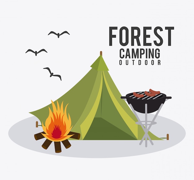 Free vector camping, travel and vacations