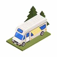 Free vector camping van illustration