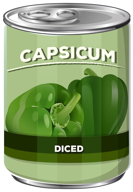 Free vector a can of diced capsicum