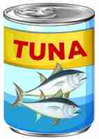 Vettore gratuito lattina di tonno fresco