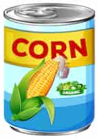 Free vector can of organic corn