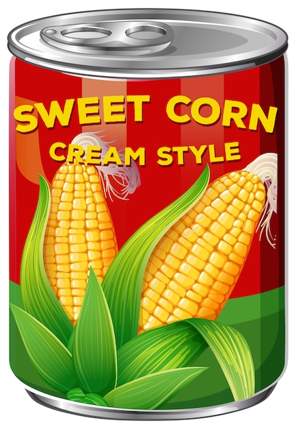 Free vector a can of sweet corn cream style