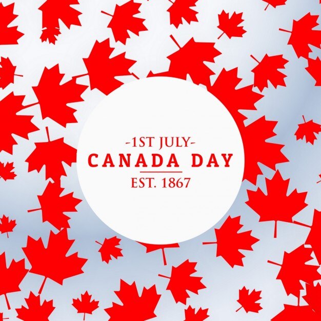 Бесплатное векторное изображение Канада день фон с листьями