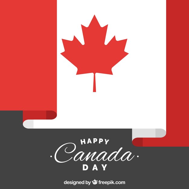 Canada day background with wavy flag