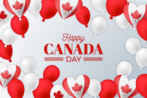 Canada day balloons background design