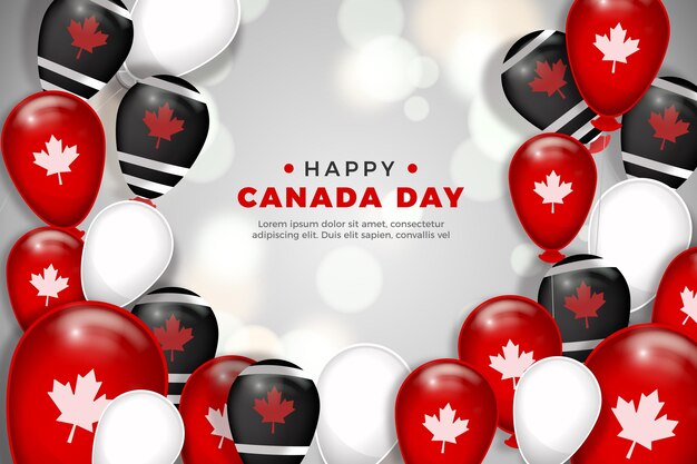 День Канады воздушные шары фон в плоском дизайне