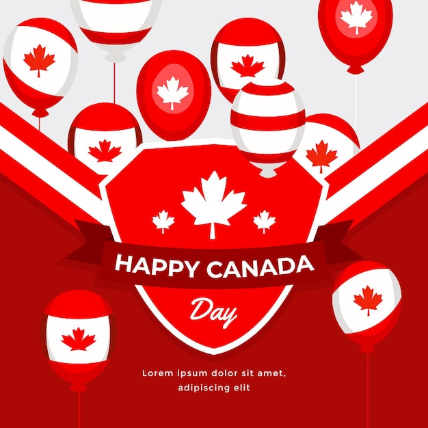 Free vector canada day balloons background