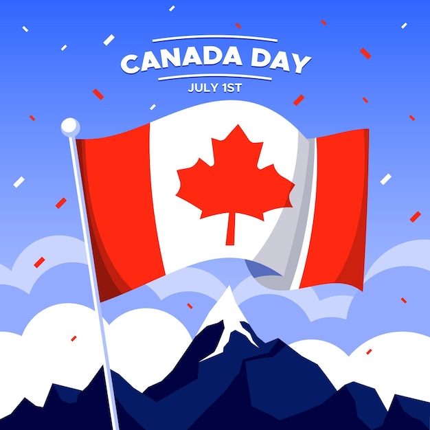 Празднование дня Канады плоский дизайн