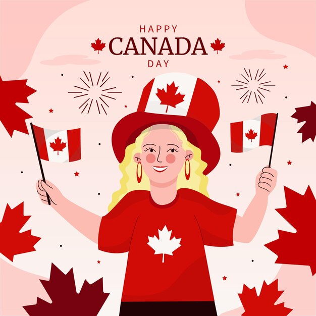 カナダの日のお祝いのイラスト
