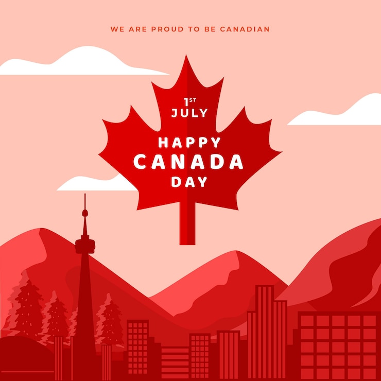मुफ़्त वेक्टर canada day celebration style