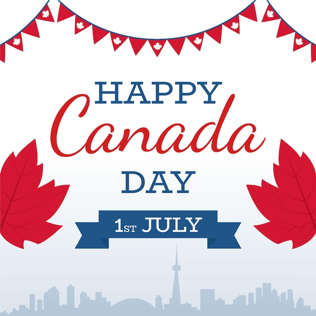 無料ベクター カナダの日のお祝い