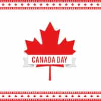 Free vector canada day design with maple leaf