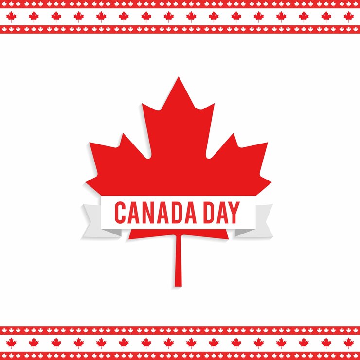 Canada day design with maple leaf
