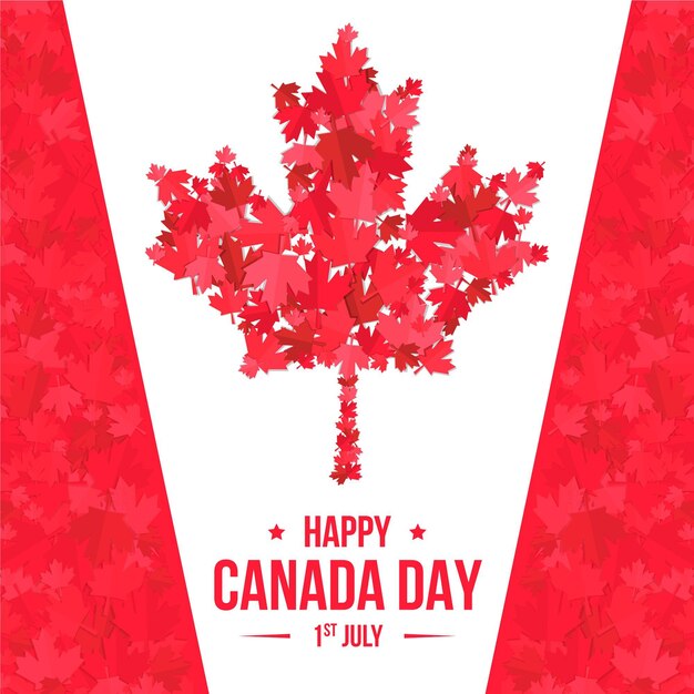 Canada day in flat design concept