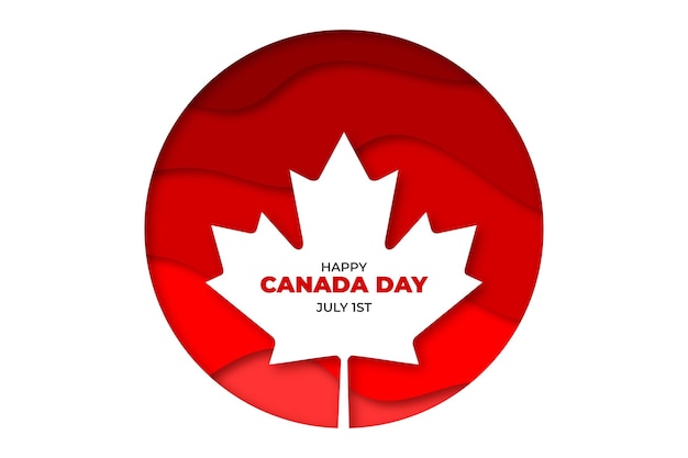 Canada day illustration in paper style