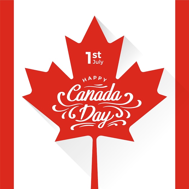 Free vector canada day lettering concept