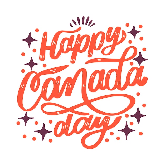 Free vector canada day lettering concept