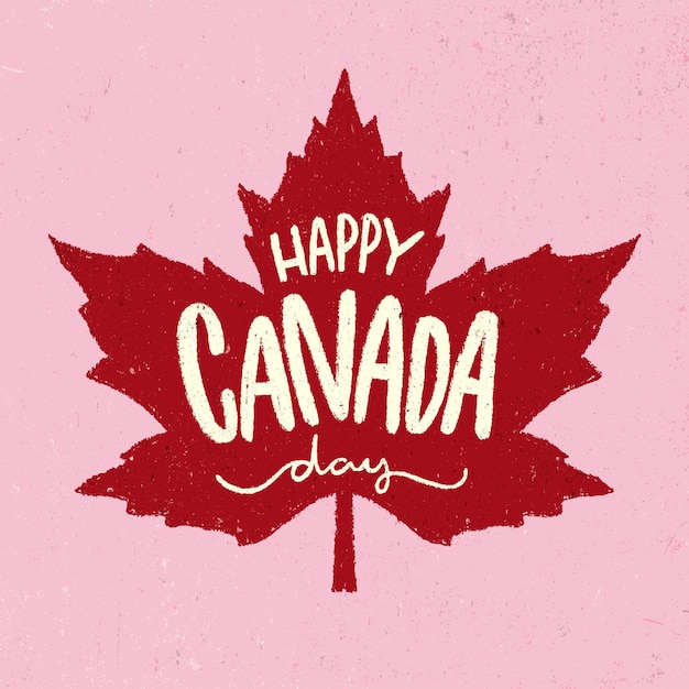 Free vector canada day lettering concept