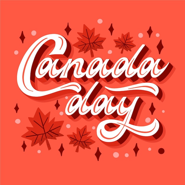 Free vector canada day lettering concept