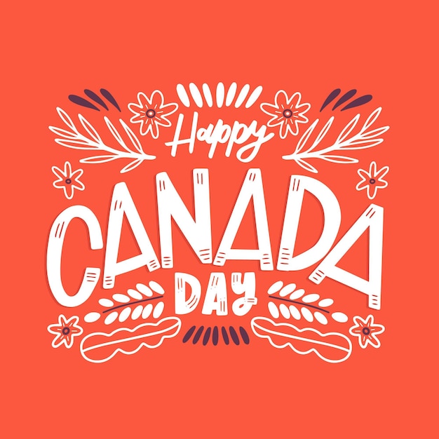 Free vector canada day lettering design