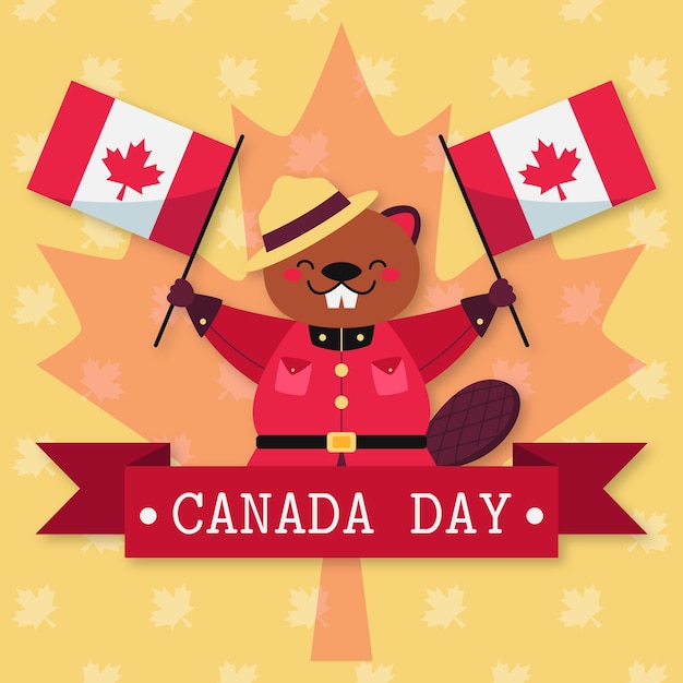 비버와 플래그 캐나다의 날