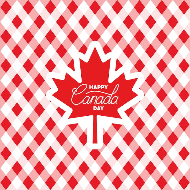 Free vector canada day with maple leaf card