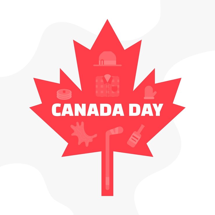 Free Vector canada day with maple leaf