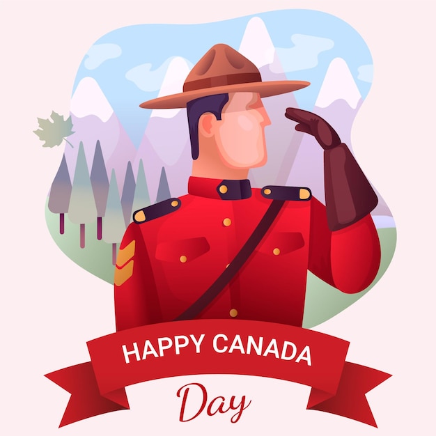Canada day with park ranger and mountains