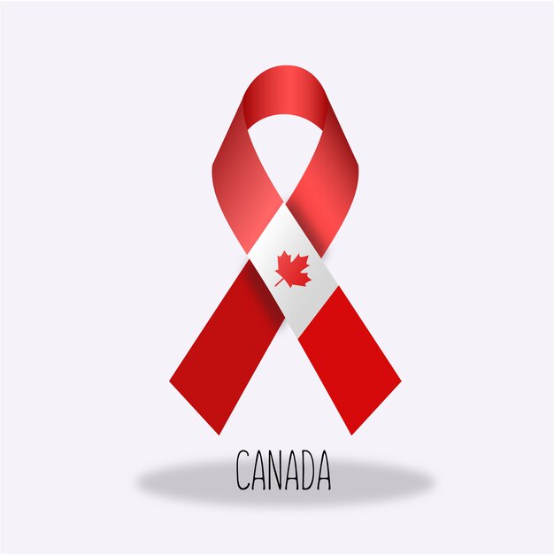 Canada flag ribbon design