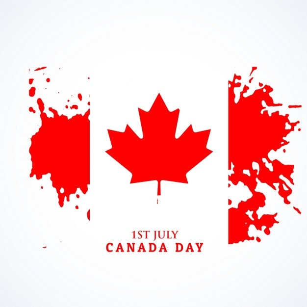 Free vector canadian flag in grunge style