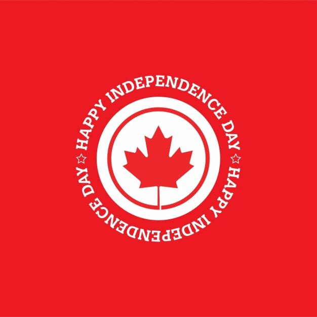 Canadian independence day label design background