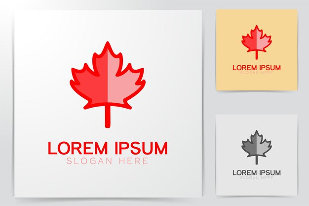 캐나다 레드 메이플 리프 로고 디자인 영감 흰색 배경에 고립