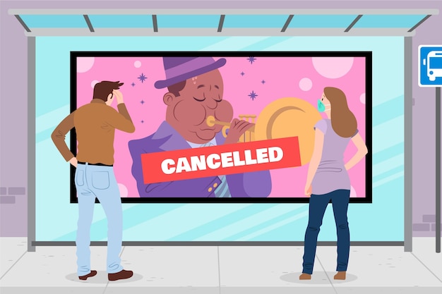 Free vector cancelled events announcement