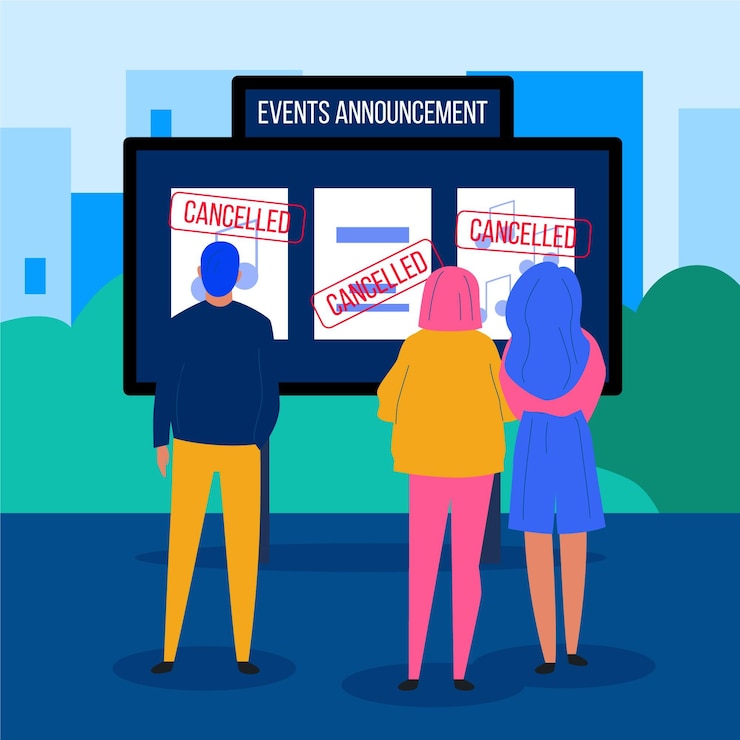 Free Vector cancelled events announcement