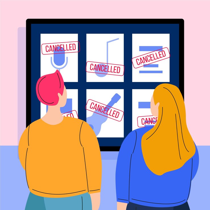 Free Vector cancelled events announcement