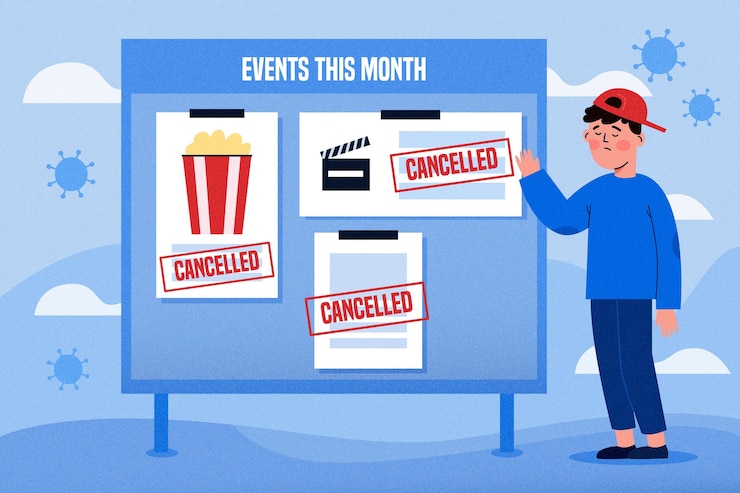 Free Vector cancelled events announcement