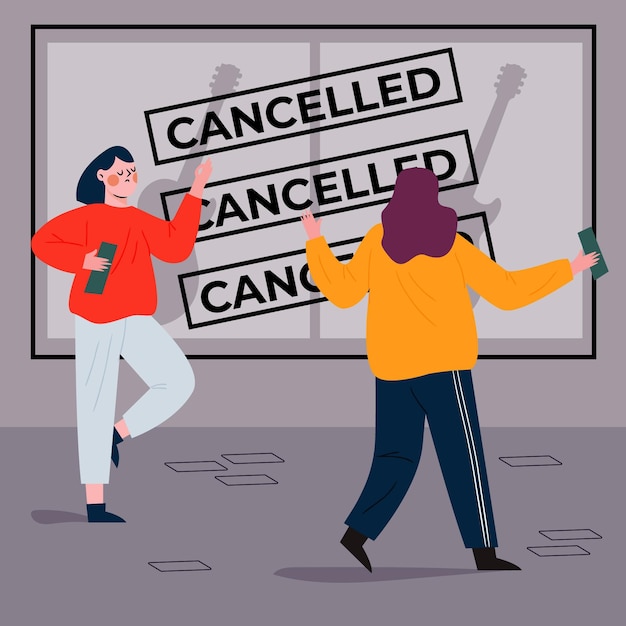 Free vector cancelled events announcement